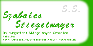 szabolcs stiegelmayer business card